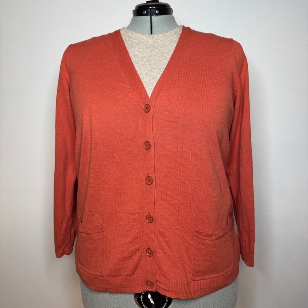 Talbots Orange Cardigan Sweater